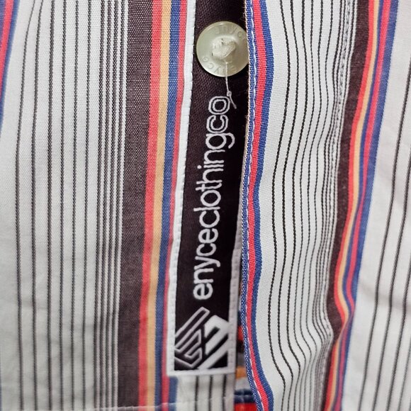 Y2K Men's Striped Button Down Shirt by Enyce Clothing Co. NWT Size XL - Picture 8 of 11